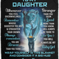 Daughter Lion Blanket from Mom (Turquoise / Black)- You Are Braver