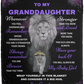 Granddaughter Lion Blanket Gift, From Grandma- Black w/ Purple (Choose Size and Style)