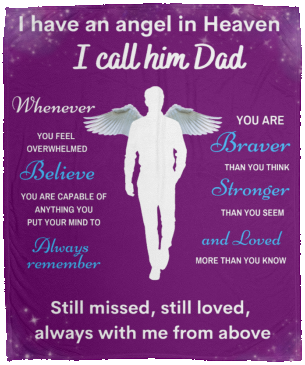 Dad Angel Memorial Blanket - You Are Loved