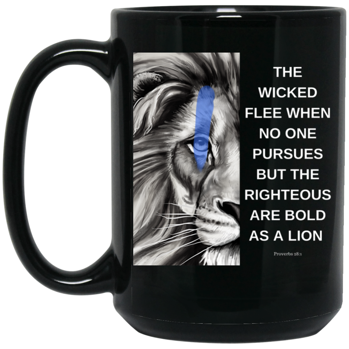 Thin Blue Line - Lion - BM15OZ 15 oz. Black Mug