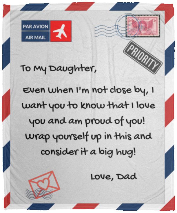 Daughter Throw Blanket from Dad - Cozy Plush Fleece Blanket - 50x60 in.