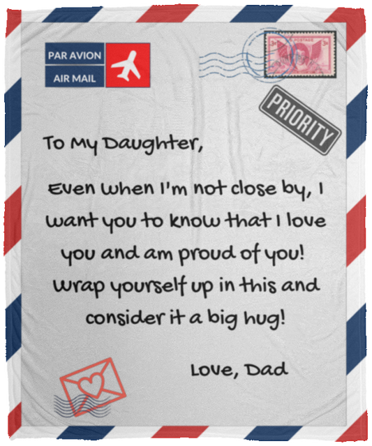 Daughter Throw Blanket from Dad - Cozy Plush Fleece Blanket - 50x60 in.