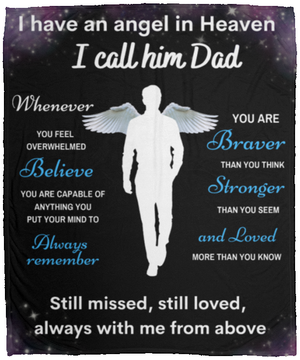 Dad Angel Memorial Blanket - You Are Loved