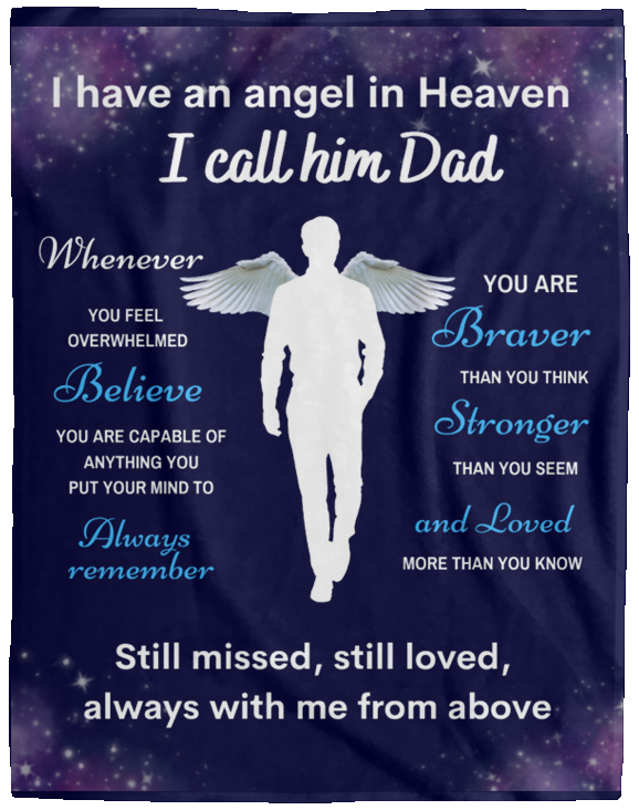 Dad Angel Memorial Blanket - You Are Loved