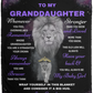 Granddaughter Lion Blanket Gift, from Grandpa - Black w/ Purple (Choose Size and Style)