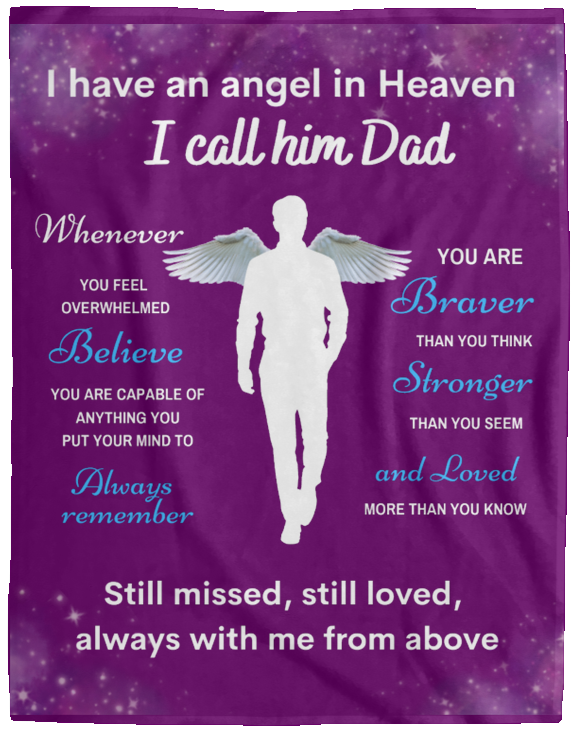 Dad Angel Memorial Blanket - You Are Loved