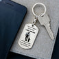 Dog Tag Keychain, Memorial Gift for Son or Daughter, Sympathy Gift - Loss of Father, Dad , Silver/Gold