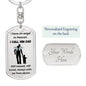 Dog Tag Keychain, Memorial Gift for Son or Daughter, Sympathy Gift - Loss of Father, Dad , Silver/Gold