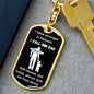 Dog Tag Swivel Keychain, Memorial Gift for Son or Daughter, Sympathy Gift - Loss of Father, Dad , Black