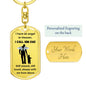 Dog Tag Keychain, Memorial Gift for Son or Daughter, Sympathy Gift - Loss of Father, Dad , Silver/Gold