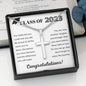 2023 Graduation Gift, Personalized Stainless Steel Cross Necklace - For Her or Him