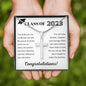 2023 Graduation Gift, Personalized Stainless Steel Cross Necklace - For Her or Him