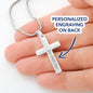 2023 Graduation Gift, Personalized Stainless Steel Cross Necklace - For Her or Him