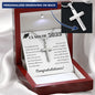 2023 Graduation Gift, Personalized Stainless Steel Cross Necklace - For Her or Him
