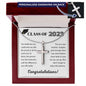 2023 Graduation Gift, Personalized Stainless Steel Cross Necklace - For Her or Him