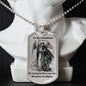 Dog Tag Necklace, Gift to Grandson - Saint Michael, Silver / Gold