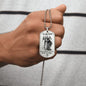 Dog Tag Necklace, Gift to Son - Saint Michael Silver / Gold