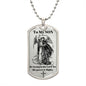 Dog Tag Necklace, Gift to Son - Saint Michael Silver / Gold