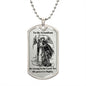 Dog Tag Necklace, Gift to Grandson - Saint Michael, Silver / Gold