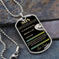 Dog Tag Necklace, Gift to Son from Dad - Hands