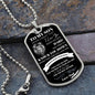 Dog Tag Necklace, GIFT TO SON from Dad - Never Forget I Love You Black