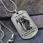 Dog Tag Necklace, Gift to Grandson - Saint Michael, Silver / Gold