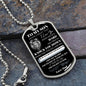 Dog Tag Necklace, GIFT TO SON from Dad - Lion2 Always Have Your Back