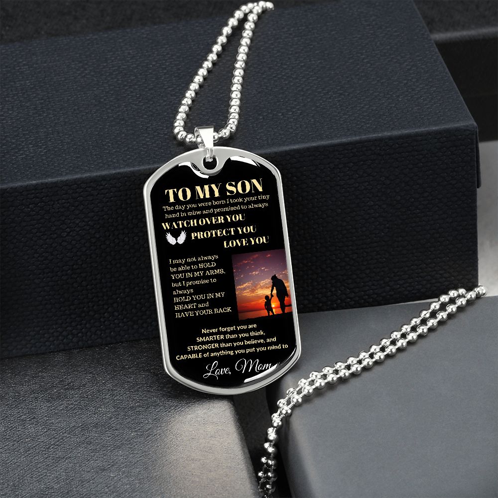 Dog Tag Necklace, GIFT TO SON from Mom - Protect You