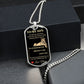Dog Tag Necklace, GIFT TO SON from Mom - Lioness Black