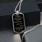 Dog Tag Necklace, GIFT TO NIECE FROM UNCLE - Black