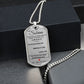 Dog Tag Necklace, GIFT TO SOBRINA from Tio - Silver or Gold