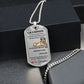 Dog Tag Necklace, GIFT TO GRANDSON from Grandma - Lioness Silver or Gold