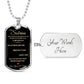 Dog Tag Necklace, GIFT TO SOBRINA from Tio - Black