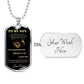 Dog Tag Necklace, GIFT TO SON from Dad - Lion Black