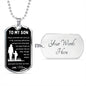 Dog Tag Necklace, GIFT TO SON from Mom - Always Remember I Love You Black