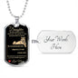 Dog Tag Necklace, GIFT TO DAUGHTER from Mom - Lioness Black