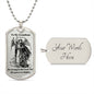 Dog Tag Necklace, Gift to Grandson - Saint Michael, Silver / Gold