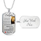 Dog Tag Necklace, GIFT TO DAUGHTER from Dad - Lion sunshine Silver or Gold