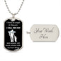 Dog Tag Necklace, Memorial Gift for Son or Daughter, Sympathy Gift - Loss of Father, Dad , Black/Gold