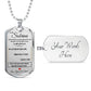 Dog Tag Necklace, GIFT TO SOBRINA from Tio - Silver or Gold