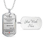 Dog Tag Necklace, GIFT TO NIECE from Uncle - Silver or Gold