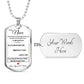 Dog Tag Necklace, GIFT TO NIECE from Uncle - White