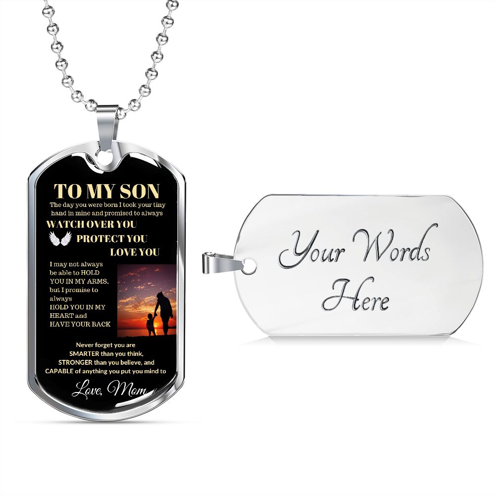 Dog Tag Necklace, GIFT TO SON from Mom - Protect You