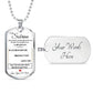 Dog Tag Necklace, GIFT TO SOBRINA (NIECE) from Tia (Aunt) - White