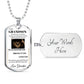 Dog Tag Necklace, GIFT TO GRANDSON from Grandpa - Lion White