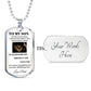 Dog Tag Necklace, GIFT TO SON from Dad - Lion White