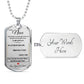 Dog Tag Necklace, GIFT TO NEICE from Aunt - Silver