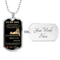 Dog Tag Necklace, GIFT TO SON from Mom - Lioness Black