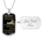 Dog Tag Necklace, GIFT TO GRANDSON from Grandma - Lioness Black