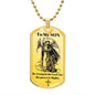 Dog Tag Necklace, Gift to Son - Saint Michael Silver / Gold